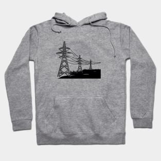 Pylons Linocut Silhouette Hoodie